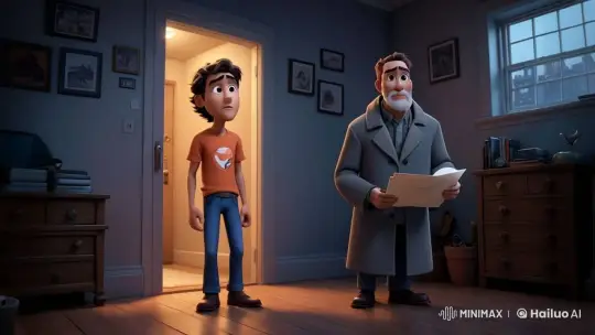 Intense Conversation Between Two Characters in a Dim Room – AI Generated Video | Hailuo AI