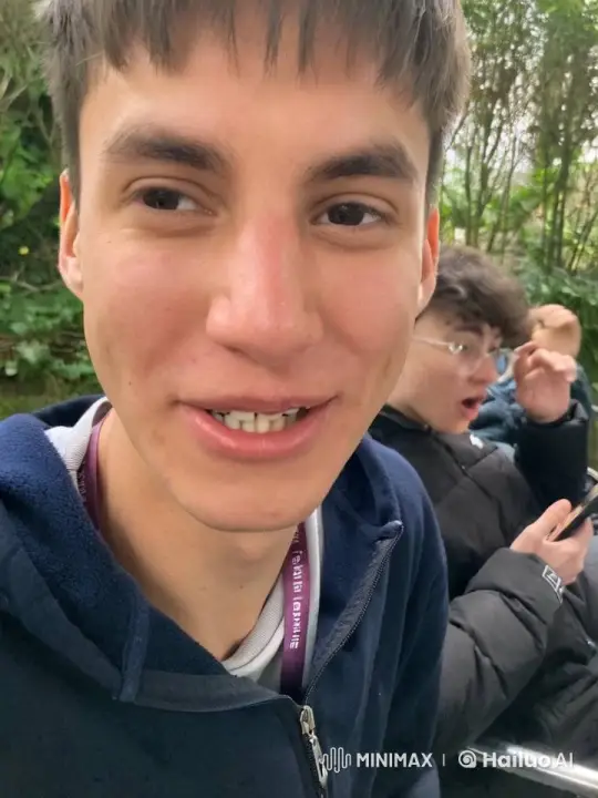 Young Man Startled, Falls Over in Garden – AI Generated Video | Hailuo AI