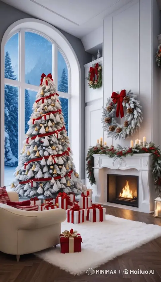 Christmas Living Room Scene in Live2D with Festive Decor – AI Generated Video | Hailuo AI