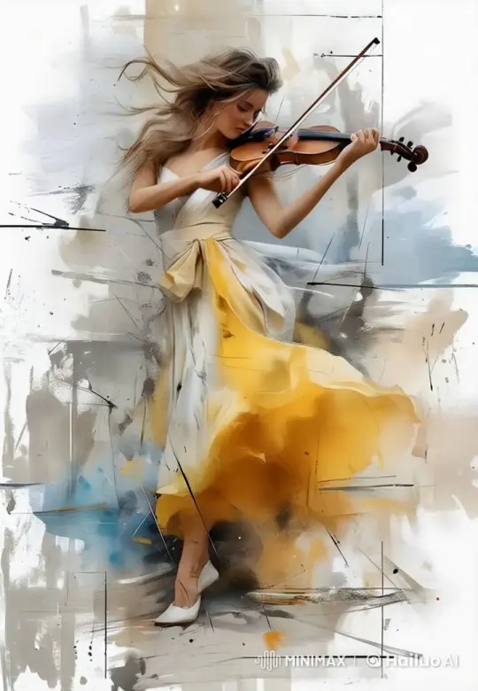 Vibrant Violinist: Live2D Animation with Artistic Flair – AI Generated Video | Hailuo AI