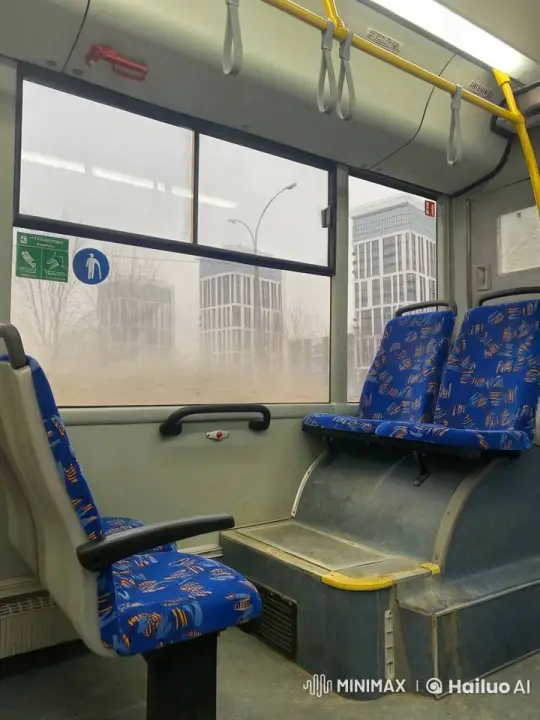 Mysterious Green Mist Fills Empty Bus Interior – AI Generated Video | Hailuo AI