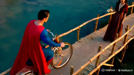 Superman's Serene Bicycle Ride and Floral Offering – AI Generated Video | Hailuo AI