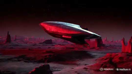 Alien Planet Crash: Sleek Spaceship in Turbulent Descent – AI Generated Video | Hailuo AI