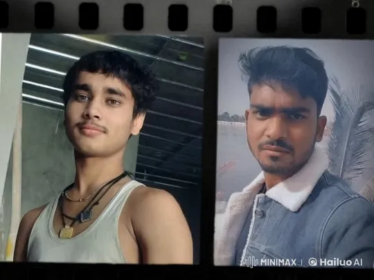 Young Men Exchange Gentle Kiss in Separate Frames – AI Generated Video | Hailuo AI
