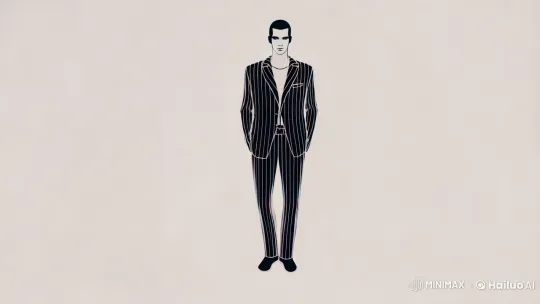 360-Degree Portrait in Minimalist Patrick Nagel Style – AI Generated Video | Hailuo AI