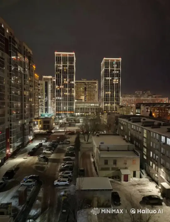 Santa's Flight Transforms Nighttime Cityscape – AI Generated Video | Hailuo AI
