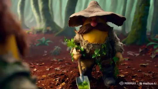 Mystical Forest Scene with Whimsical Dwarf Character – AI Generated Video | Hailuo AI