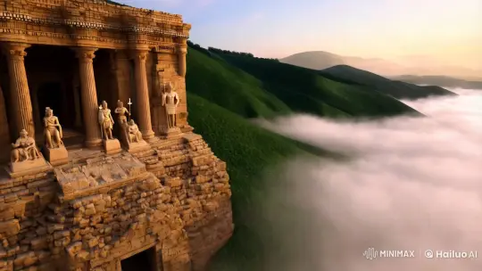 Ancient Temple: Dawn's Light on Marble Gods – AI Generated Video | Hailuo AI