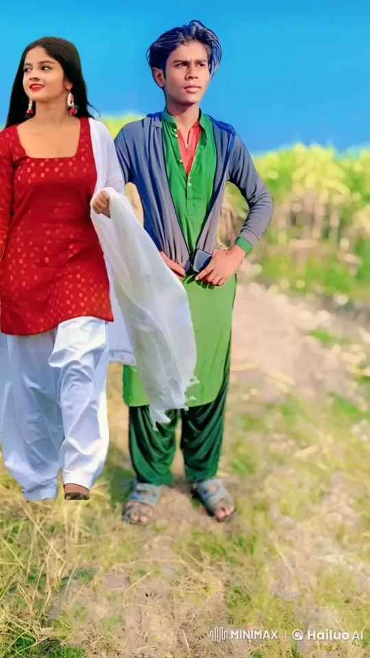 Young Couple Walking in Serene Rural Landscape – AI Generated Video | Hailuo AI
