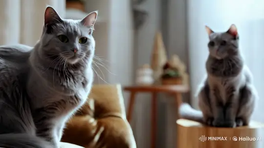 Calm Cats in a Cozy, Aesthetic Space Wish a Happy New Year – AI Generated Video | Hailuo AI