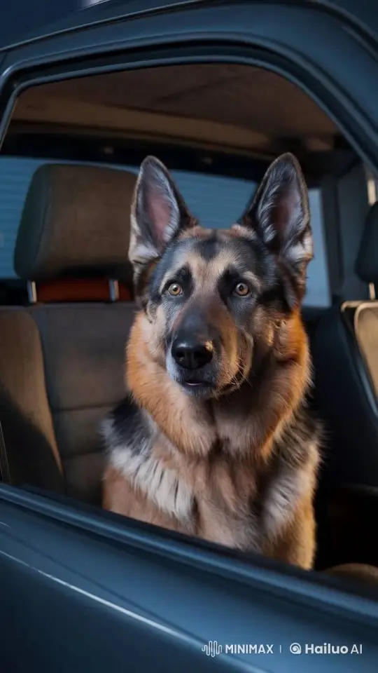 German Shepherd Reacts in Slow Motion – AI Generated Video | Hailuo AI