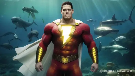 Muscular Superhero Walks Underwater with Marine Life – AI Generated Video | Hailuo AI