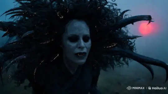 Woman Transforms into Monstrous Entity in Horror Film Scene – AI Generated Video | Hailuo AI