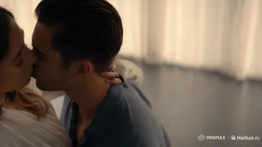 Slow-Motion Kiss Captures Couple's Intimate Connection – AI Generated Video | Hailuo AI