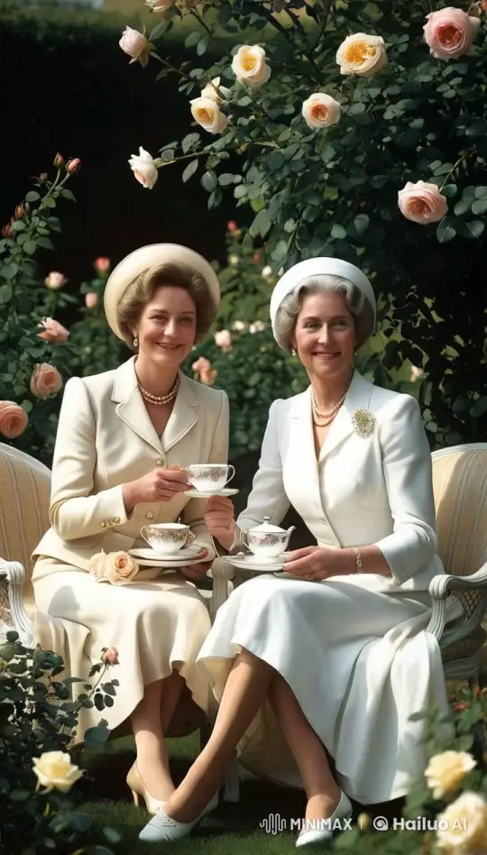 Elegant Ladies Enjoy Tea Time in a Rose Garden – AI Generated Video | Hailuo AI