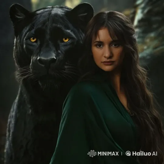 Mystical Bond: Woman and Panther's Silent Communication – AI Generated Video | Hailuo AI