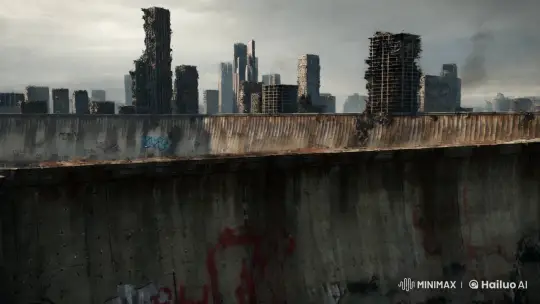 Dystopian City Enclosed by a Decaying Wall – AI Generated Video | Hailuo AI