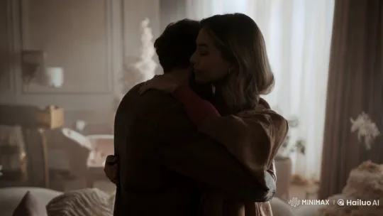 Intimate Embrace in Artfully Lit Warmth – AI Generated Video | Hailuo AI