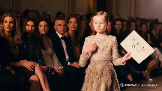 Haute Couture Fashion Show Featuring a Poised Halfcast Model – AI Generated Video | Hailuo AI