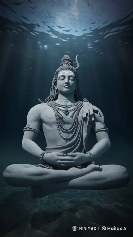 Underwater Meditation: Serene Statue in Live2D Animation – AI Generated Video | Hailuo AI