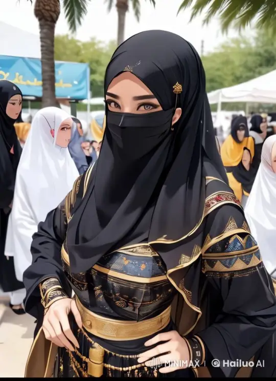 Live2D Animation: Elegant Woman in Traditional Attire at Outdoor Gathering – AI Generated Video | Hailuo AI
