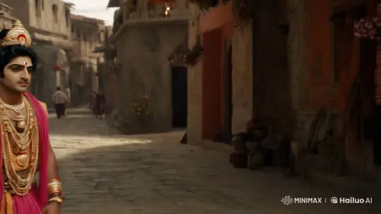 Vashu Dev Portrays Krishna in Mathura's Historic Setting – AI Generated Video | Hailuo AI