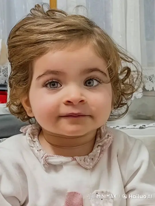 Girl with Curly Hair Winks Playfully – AI Generated Video | Hailuo AI