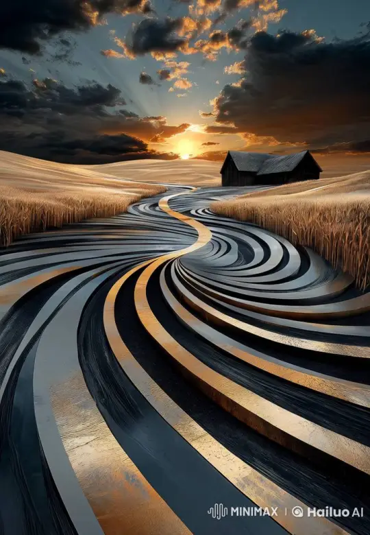 Golden Sunrise Path Through Shimmering Wheat Fields – AI Generated Video | Hailuo AI
