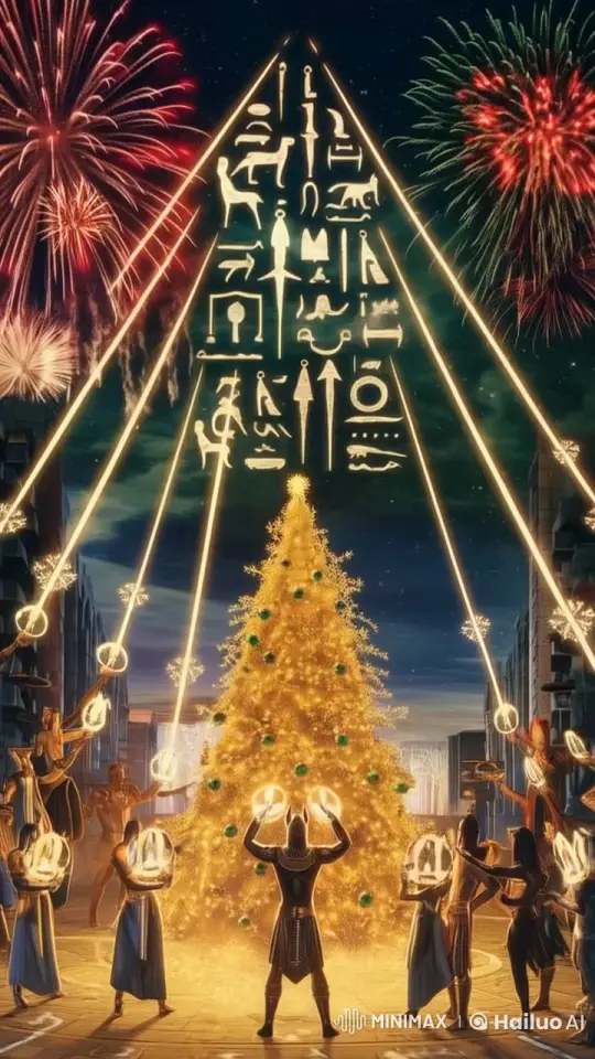 Live2D Animated Video with Characters Around a Glowing Tree, Light Effects, and Fireworks Display – AI Generated Video | Hailuo AI