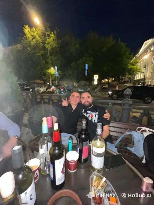 Ukrainian Celebration: Nighttime Friendship and Flag Salute – AI Generated Video | Hailuo AI