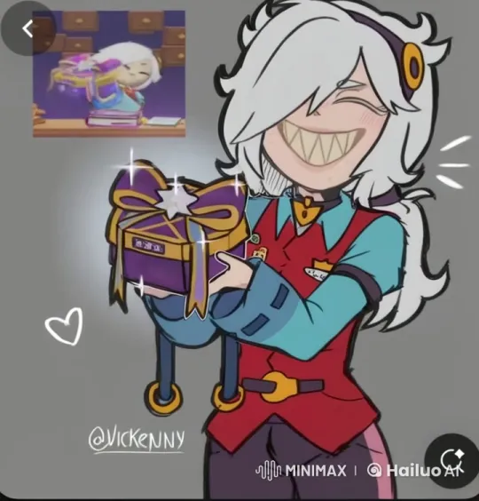 Enthusiastic Character with Sparkling Gift Box – AI Generated Video | Hailuo AI