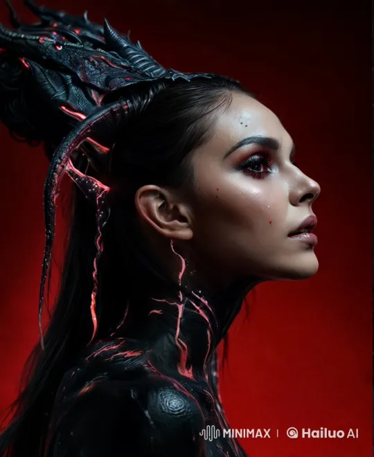 Transformation of a Painted Figure with Dragon Headpiece – AI Generated Video | Hailuo AI