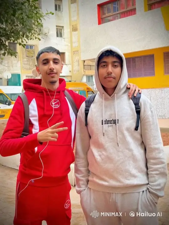 Friends Share Affection and Laughter Outside School – AI Generated Video | Hailuo AI