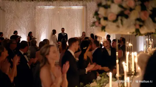 Elegant Wedding Celebration Captured in Intimate Cinematic Style – AI Generated Video | Hailuo AI