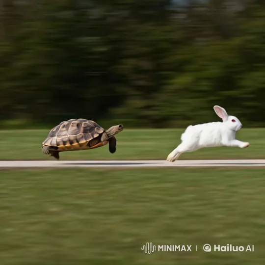 The Tortoise and the Rabbit: A Lesson in Perseverance – AI Generated Video | Hailuo AI