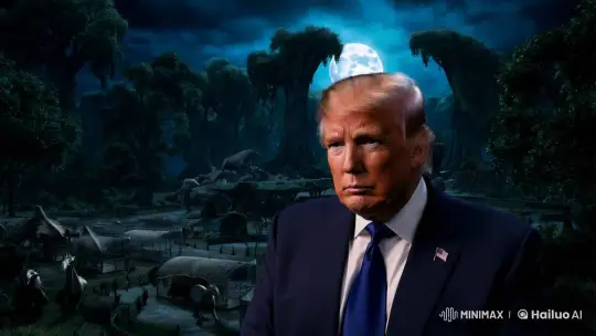Trump in Awe at Mysterious Forest Zoo Under Full Moon – AI Generated Video | Hailuo AI