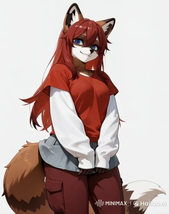 Live2D Animation: Cute Fox Girl with Swishing Tail – AI Generated Video | Hailuo AI