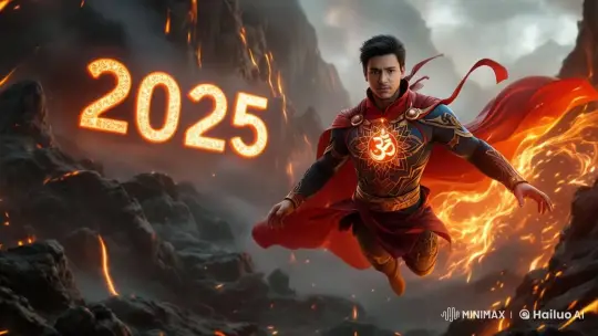 Heroic Arrival in Fiery Patal Lok with Mysterious '2025' – AI Generated Video | Hailuo AI
