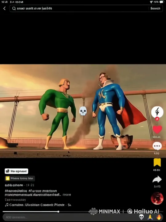 Live2D Epic Showdown: Super Scott vs. Mr. Justicia – AI Generated Video | Hailuo AI