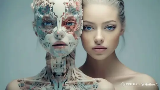 Human and Robot: A Live2D Study of Contrast and Curiosity – AI Generated Video | Hailuo AI