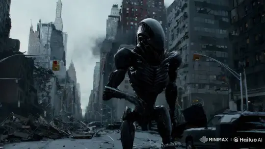 Alien Overlord in Ruined NYC – AI Generated Video | Hailuo AI