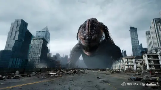 Colossal Creature Devours City in Cinematic Spectacle – AI Generated Video | Hailuo AI