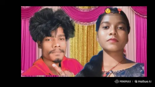 Intimate Kiss Between Couple Against Colorful Curtains – AI Generated Video | Hailuo AI