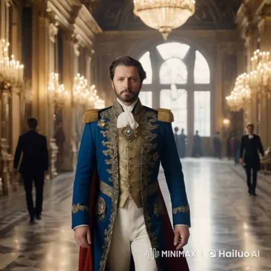 Regal Man in Ornate Hall at Aristocratic Gathering – AI Generated Video | Hailuo AI