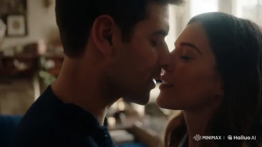 Intimate Couple's Tender Kiss Captured in Artful Scene – AI Generated Video | Hailuo AI
