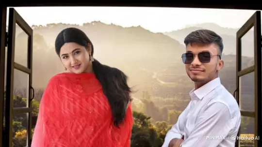 Couple's Romantic Kiss in Scenic Mountain Setting – AI Generated Video | Hailuo AI