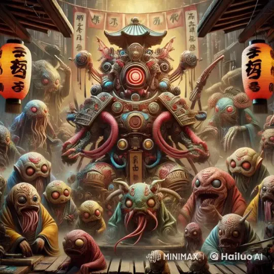 Fantastical Celebration: Mechanical Creature and Joyous Beings – AI Generated Video | Hailuo AI