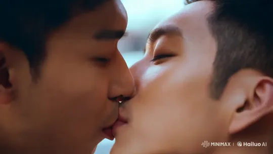 Intimate Lip Kiss in Urban Setting – AI Generated Video | Hailuo AI
