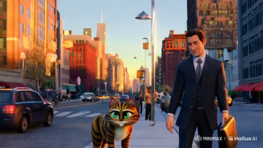 Man Meets Enigmatic Cat, Sparks Fly in Urban Encounter – AI Generated Video | Hailuo AI