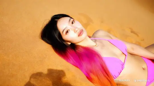 Asian Beauty Kim Byul-bit in Serene Desert Setting – AI Generated Video | Hailuo AI
